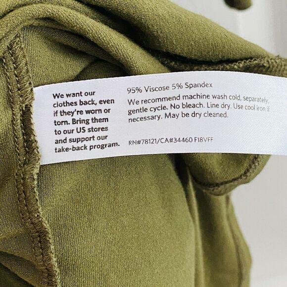 Eileen Fisher Top Womens Size Small Olive Green Jersey Knit Short Sleeve Scoop - Picture 3 of 4